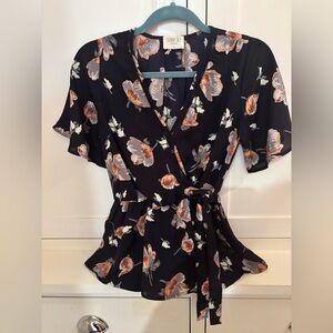 Sienna Sky Floral Wrap Blouse